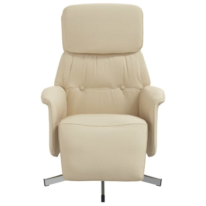 Poltrona Reclinabile con Poggiapiedi Crema in Tessuto | homemem39