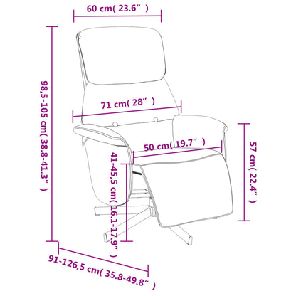 Poltrona Reclinabile con Poggiapiedi Crema in Tessuto - homemem39
