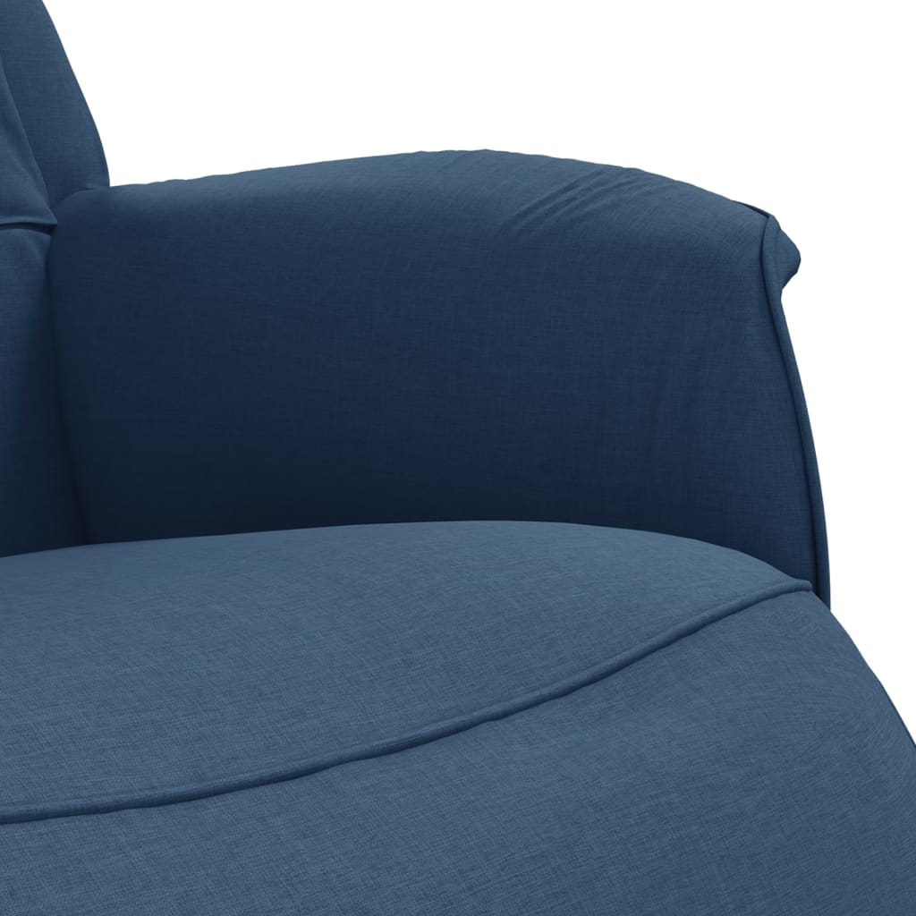 Poltrona Reclinabile con Poggiapiedi Blu in Tessuto | homemem39