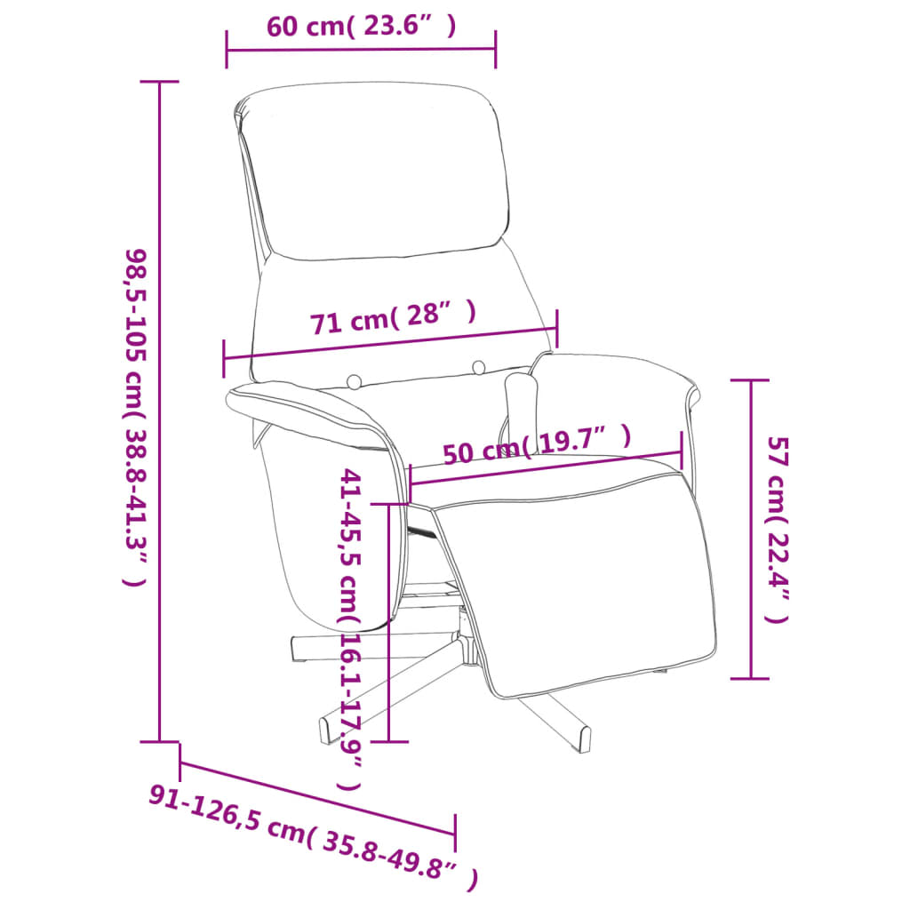 Poltrona Reclinabile Massaggiante Poggiapiedi Tortora Tessuto | homemem39