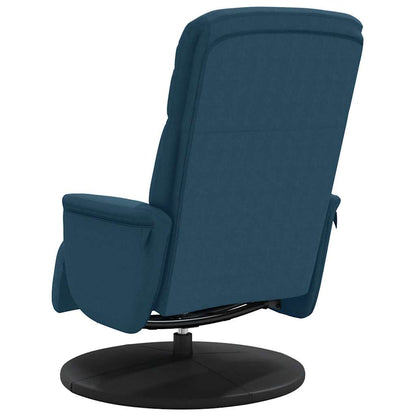 Poltrona Reclinabile con Poggiapiedi Blu in Velluto | homemem39