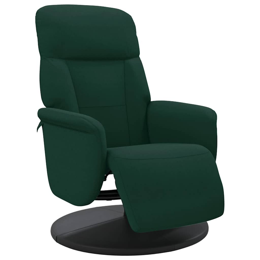 Poltrona Reclinabile con Poggiapiedi Verde Scuro in Velluto | homemem39
