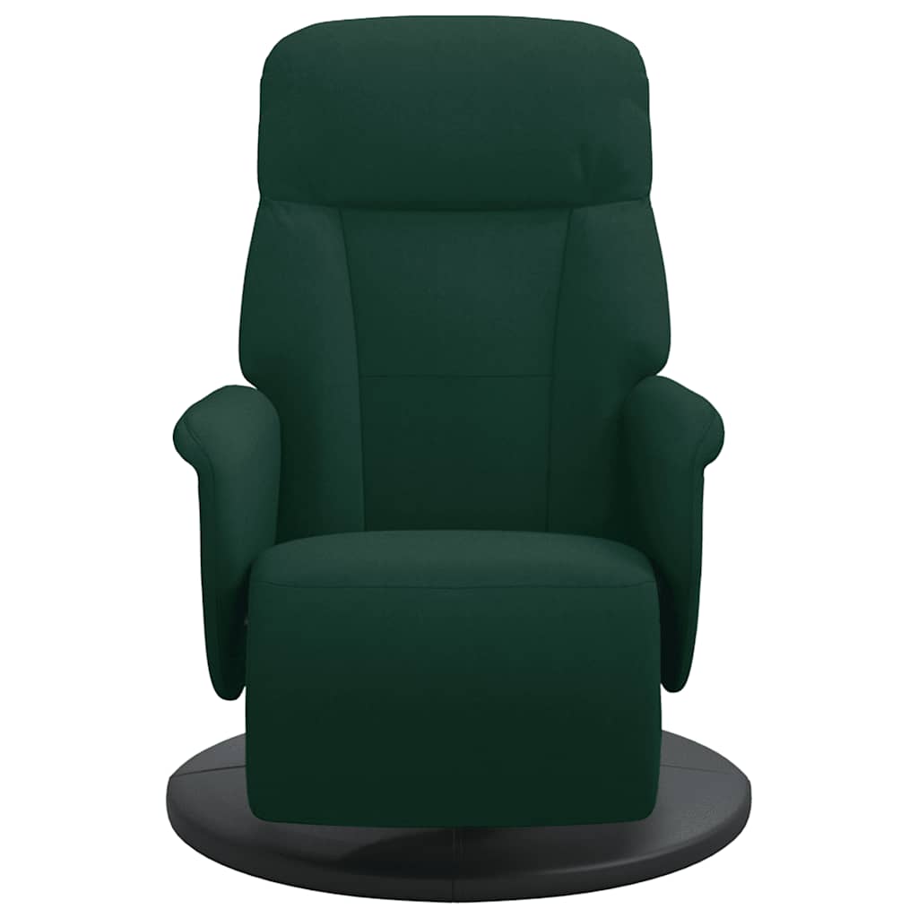 Poltrona Reclinabile con Poggiapiedi Verde Scuro in Velluto | homemem39