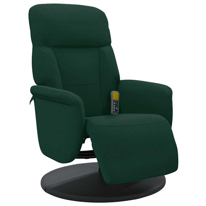 Poltrona Reclinante Massaggio Poggiapiedi Verde Scuro Velluto | homemem39