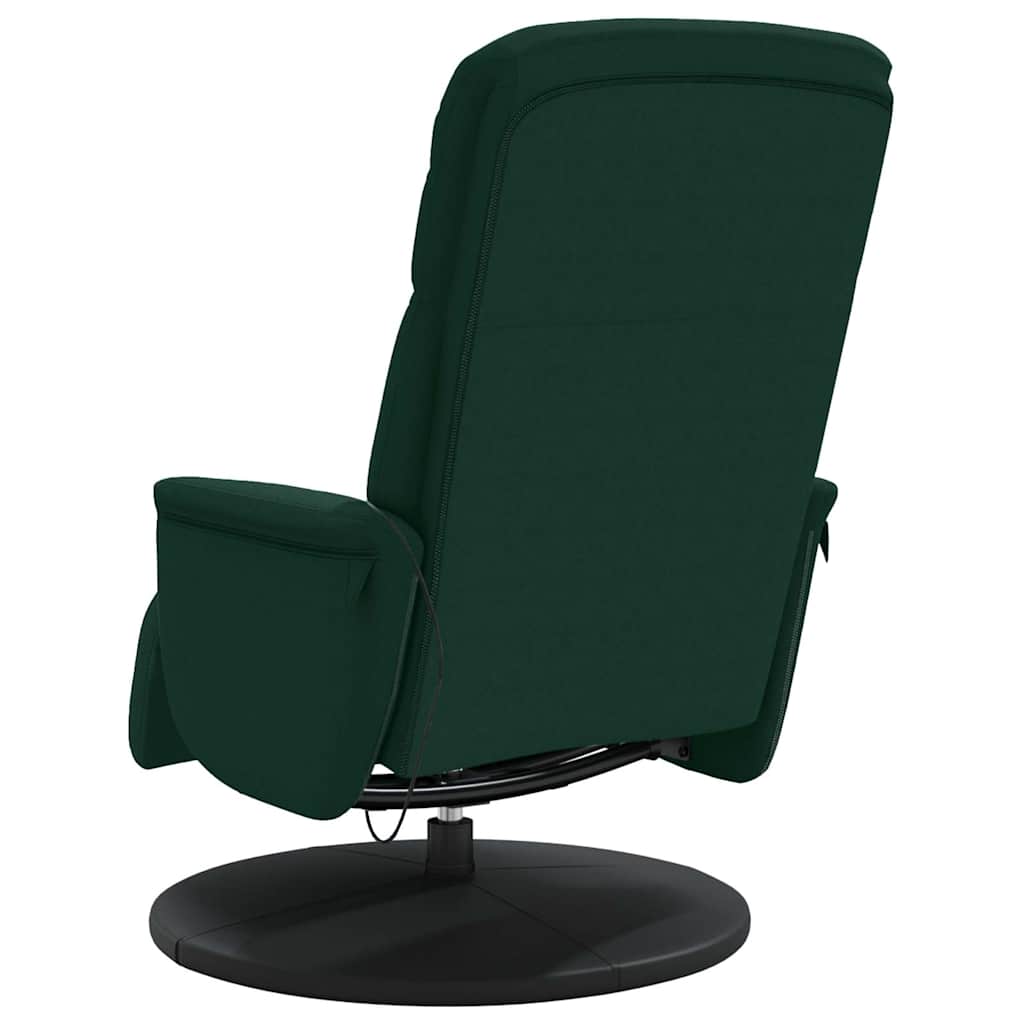 Poltrona Reclinante Massaggio Poggiapiedi Verde Scuro Velluto | homemem39