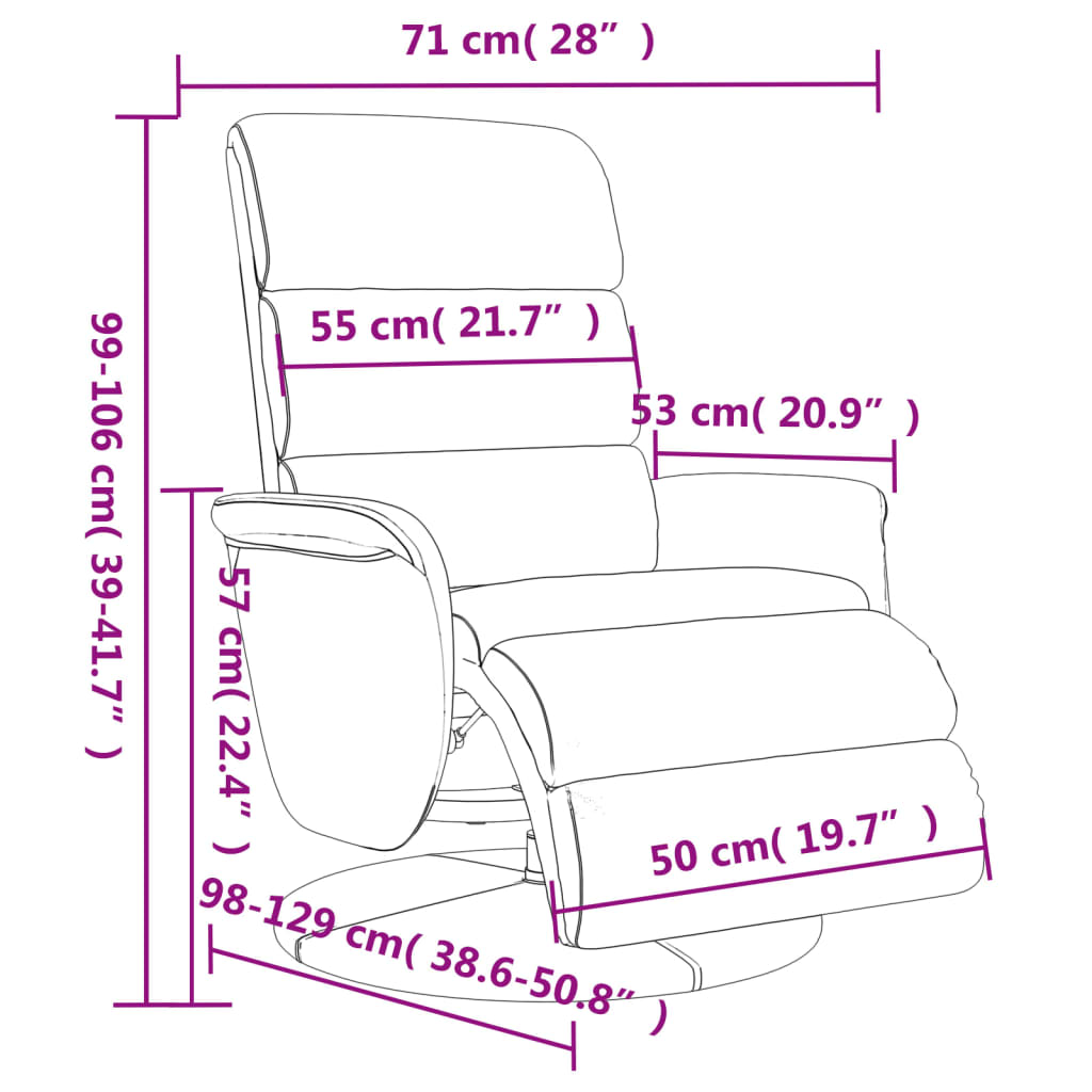 Poltrona Reclinabile con Poggiapiedi Nera in Similpelle - homemem39