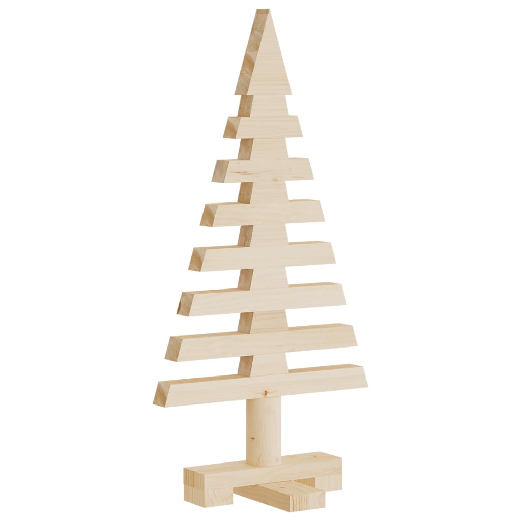 Alberi di Natale Decorativi in Legno 3pz Legno Massello di Pino