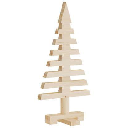 Alberi di Natale Decorativi in Legno 3pz Legno Massello di Pino