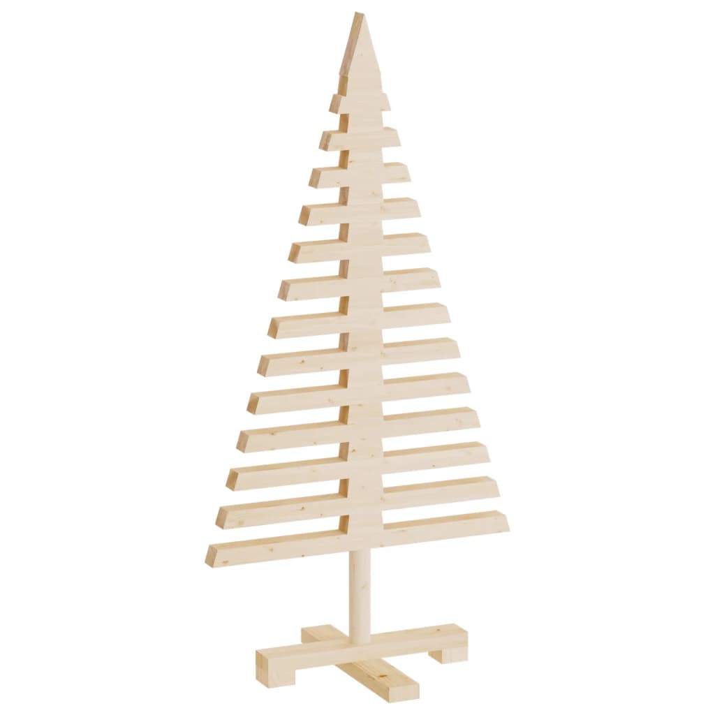Alberi di Natale Decorativi in Legno 3pz Legno Massello di Pino