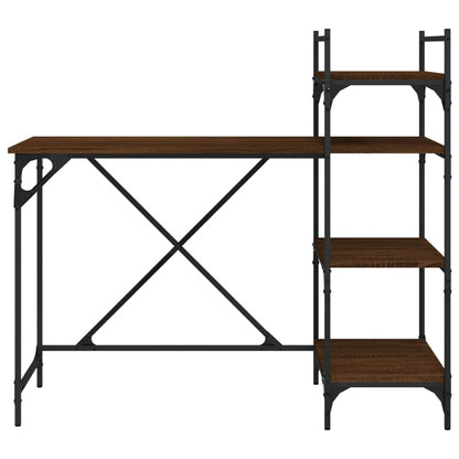 Scrivania per Computer con Scaffali Rovere Marrone 120x47x109cm