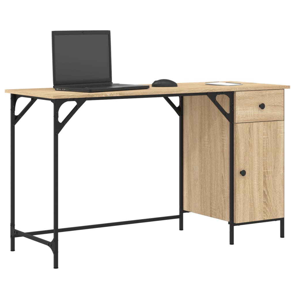 Scrivania Computer Rovere Sonoma 131x48x75 cm Legno Multistrato
