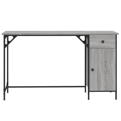 Scrivania Computer Grigio Sonoma 131x48x75 cm Legno Multistrato