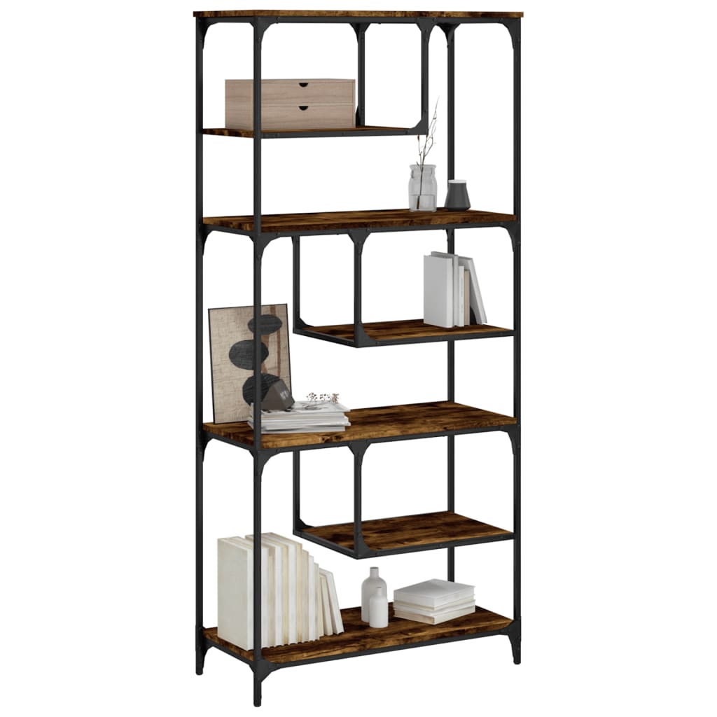 Libreria Rovere Fumo 81x36x176 cm in Legno Multistrato | homemem39