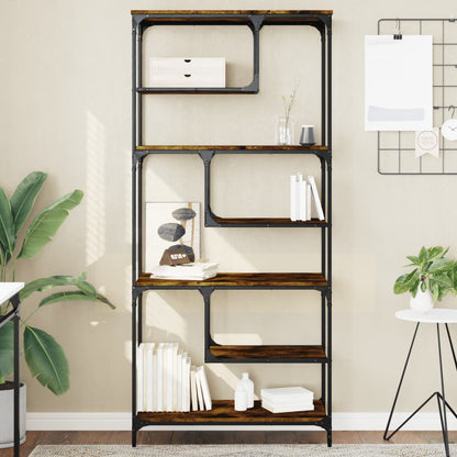 Libreria Rovere Fumo 81x36x176 cm in Legno Multistrato | homemem39