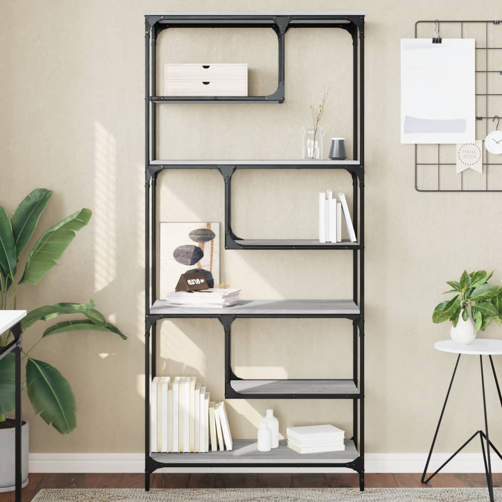 Libreria Grigio Sonoma 81x36x176 cm in Legno Multistrato | homemem39