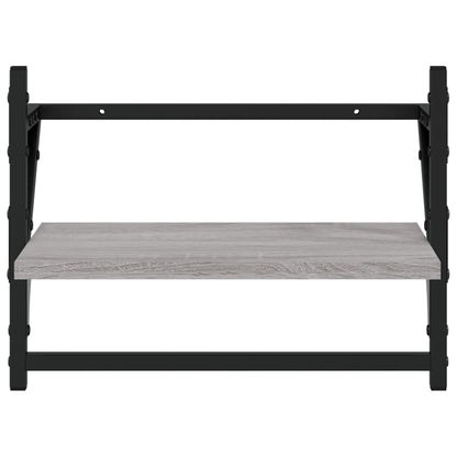 Mensole a Parete con Aste 2pz Grigio Sonoma 40x25x30 cm | homemem39