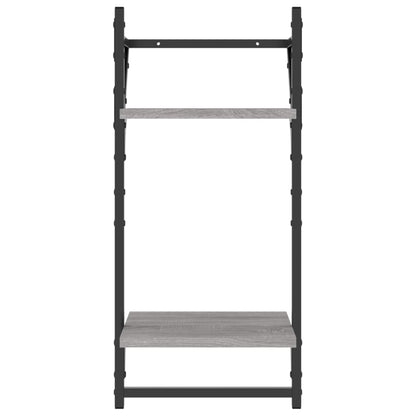Mensole a Parete con Aste 2pz Grigio Sonoma 30x25x65 cm | homemem39