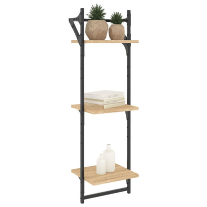 Mensole a Muro con Aste 3 Livelli 2pz Rovere Sonoma 30x25x100cm | homemem39