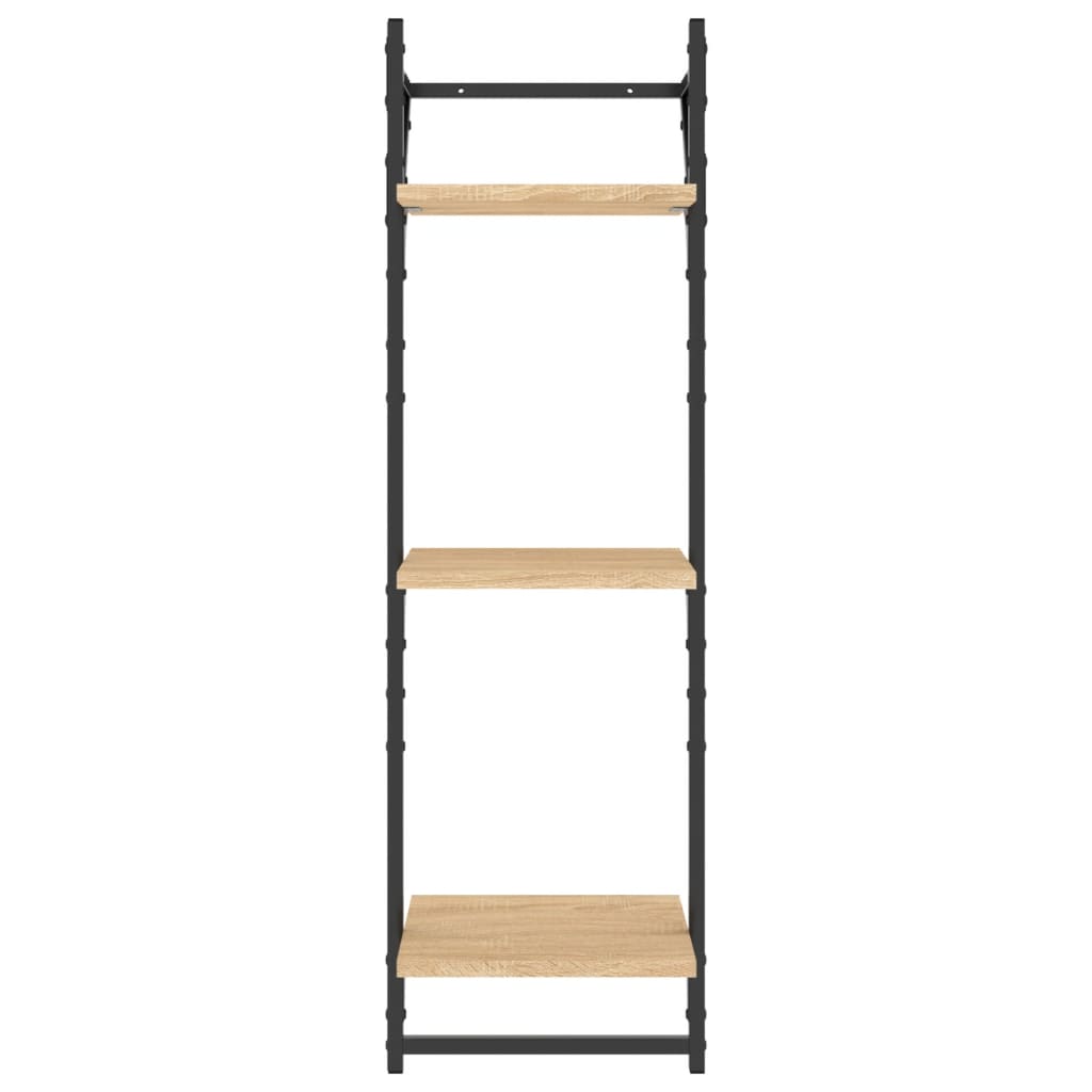 Mensole a Muro con Aste 3 Livelli 2pz Rovere Sonoma 30x25x100cm | homemem39