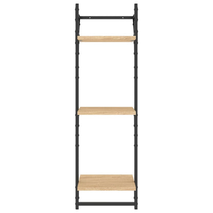 Mensole a Muro con Aste 3 Livelli 2pz Rovere Sonoma 30x25x100cm | homemem39