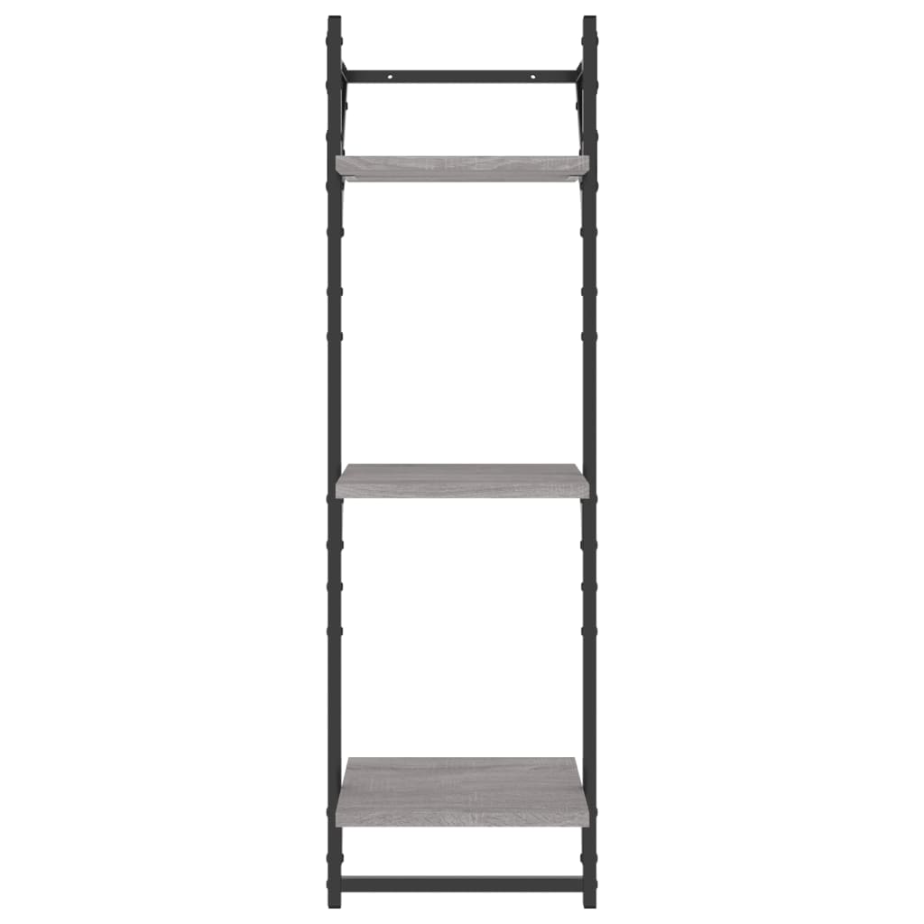 Mensole a Parete con Aste 2pz Grigio Sonoma 30x25x100 cm | homemem39