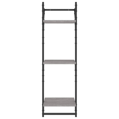 Mensole a Parete con Aste 2pz Grigio Sonoma 30x25x100 cm | homemem39