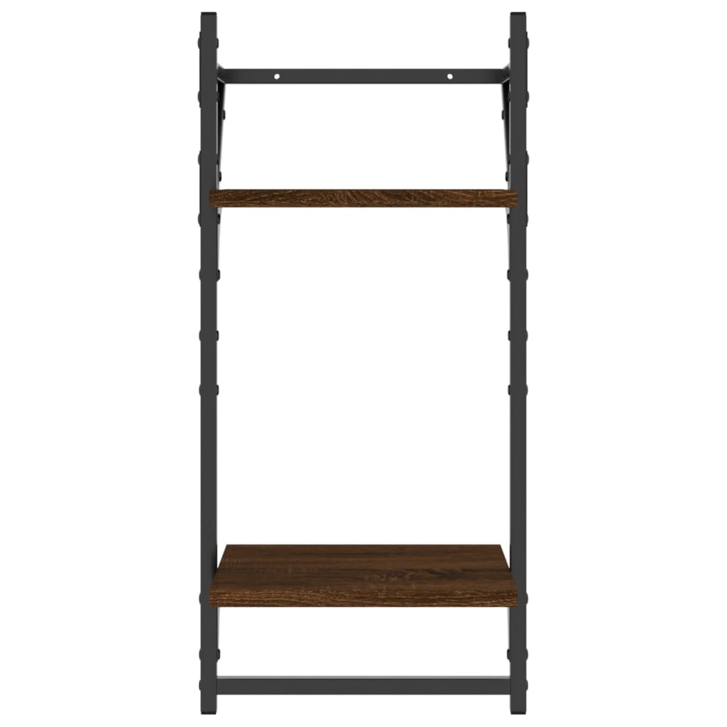 Set Mensole Parete con Aste 4pz Rovere Marrone in Multistrato | homemem39