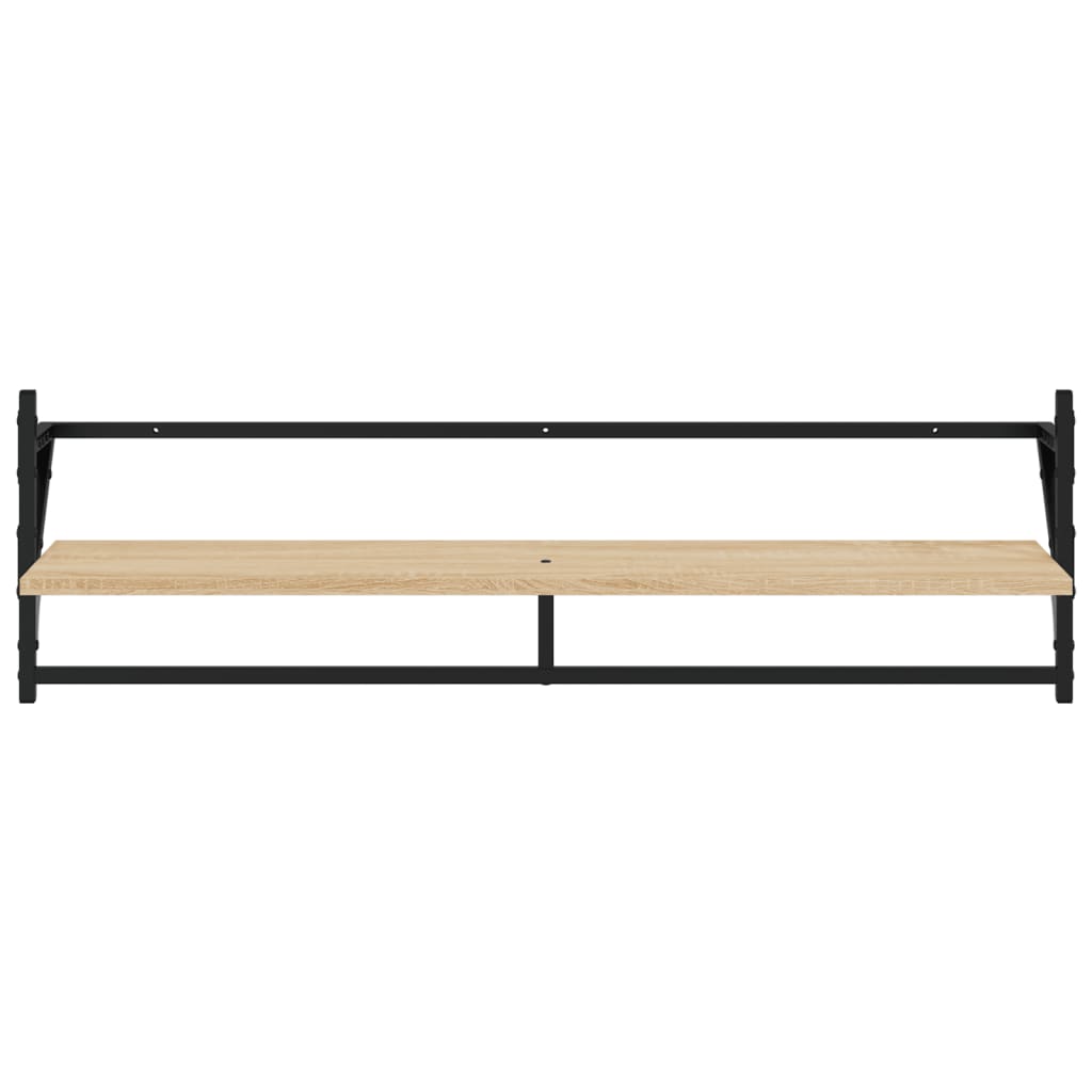 Set Mensole Parete con Aste 6pz Rovere Sonoma Legno Multistrato