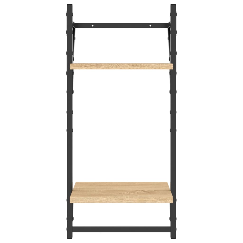 Set Mensole Parete con Aste 6pz Rovere Sonoma Legno Multistrato | homemem39