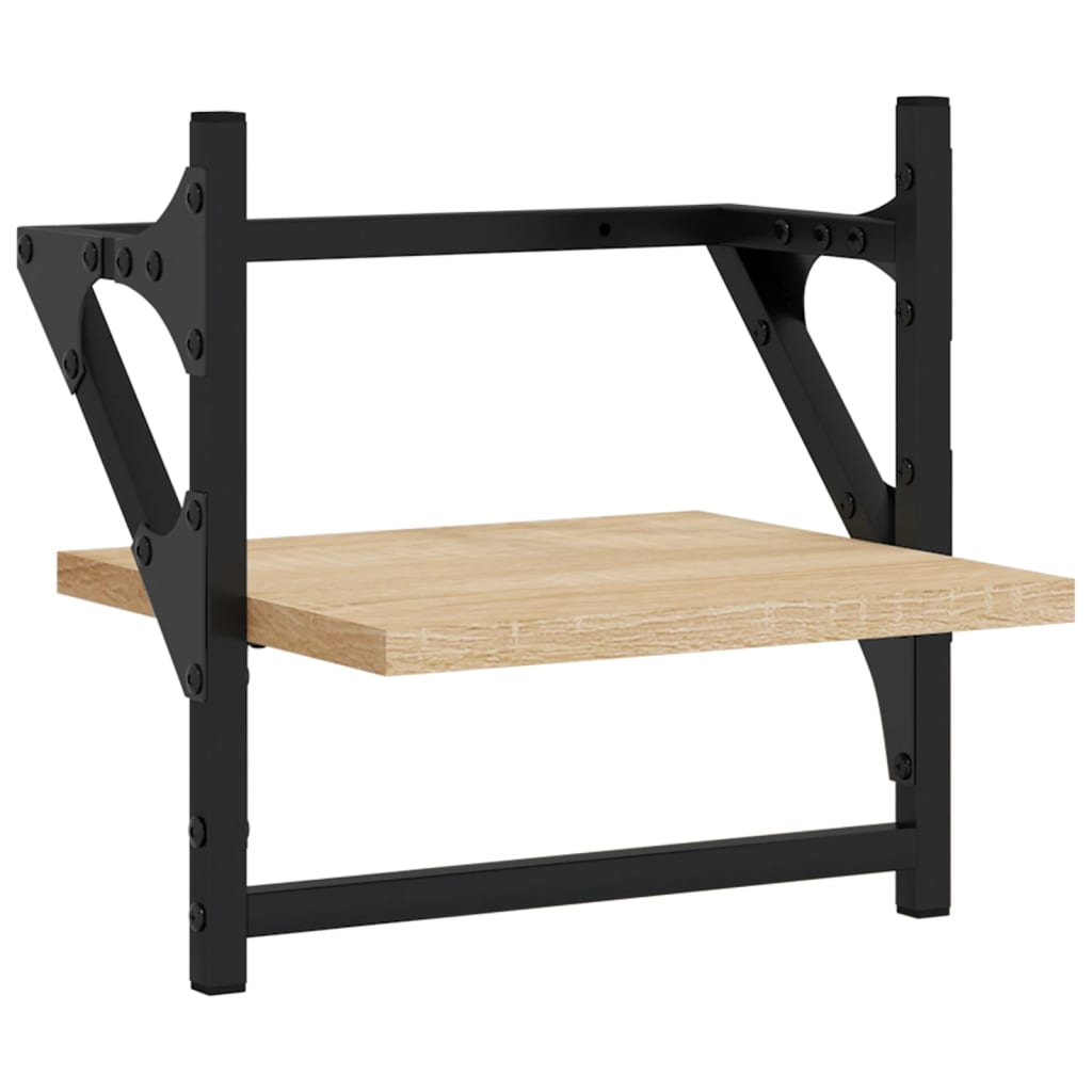 Set Mensole Parete con Aste 6pz Rovere Sonoma Legno Multistrato | homemem39