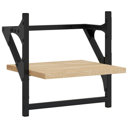 Set Mensole Parete con Aste 6pz Rovere Sonoma Legno Multistrato | homemem39