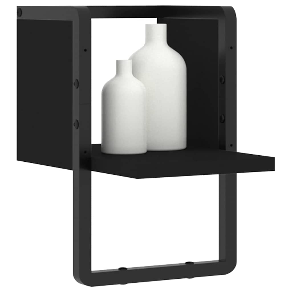 Mensola da Parete con Asta Nera 20x25x30 cm | homemem39