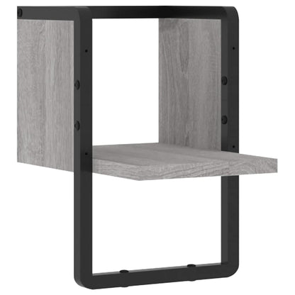Mensola a Parete con Asta Grigio Sonoma 20x25x30 cm | homemem39