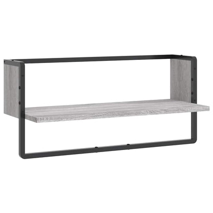 Mensola a Parete con Asta Grigio Sonoma 65x25x30 cm | homemem39