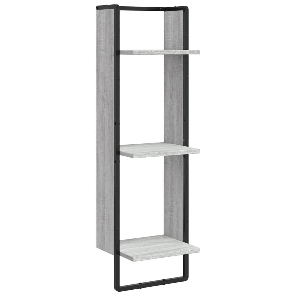 Scaffale Parete 3 Ripiani Grigio Sonoma 30x25x100cm Multistrato | homemem39
