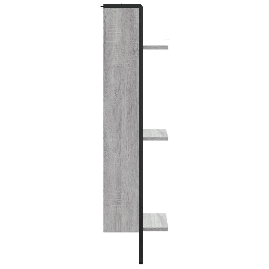 Scaffale Parete 3 Ripiani Grigio Sonoma 30x25x100cm Multistrato | homemem39