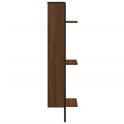 Scaffale Parete 3Ripiani Rovere Marrone 30x25x100cm Multistrato | homemem39