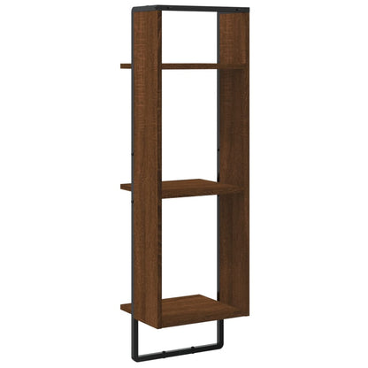Scaffale Parete 3Ripiani Rovere Marrone 30x25x100cm Multistrato | homemem39