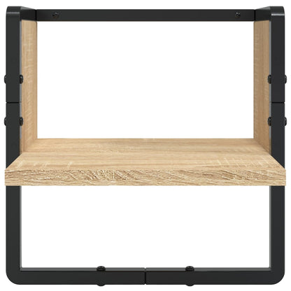 Set Mensole Parete con Aste 4pz Rovere Sonoma Legno Multistrato | homemem39