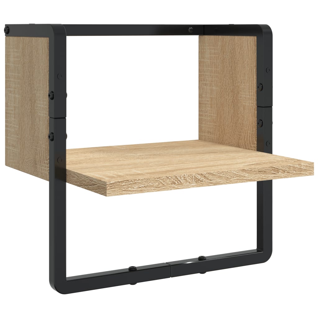 Set Mensole Parete con Aste 4pz Rovere Sonoma Legno Multistrato | homemem39