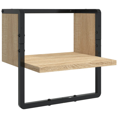 Set Mensole Parete con Aste 4pz Rovere Sonoma Legno Multistrato | homemem39