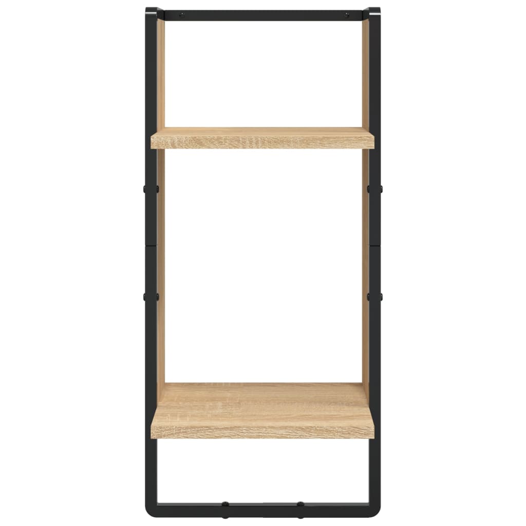 Set Mensole Parete con Aste 4pz Rovere Sonoma Legno Multistrato | homemem39