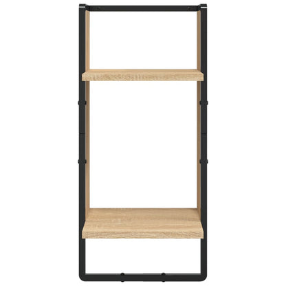 Set Mensole Parete con Aste 4pz Rovere Sonoma Legno Multistrato | homemem39