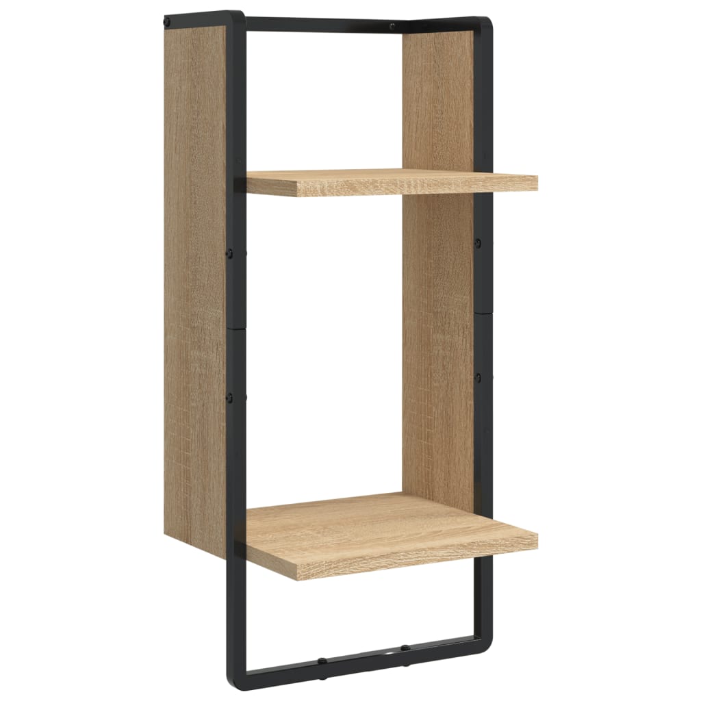 Set Mensole Parete con Aste 4pz Rovere Sonoma Legno Multistrato | homemem39