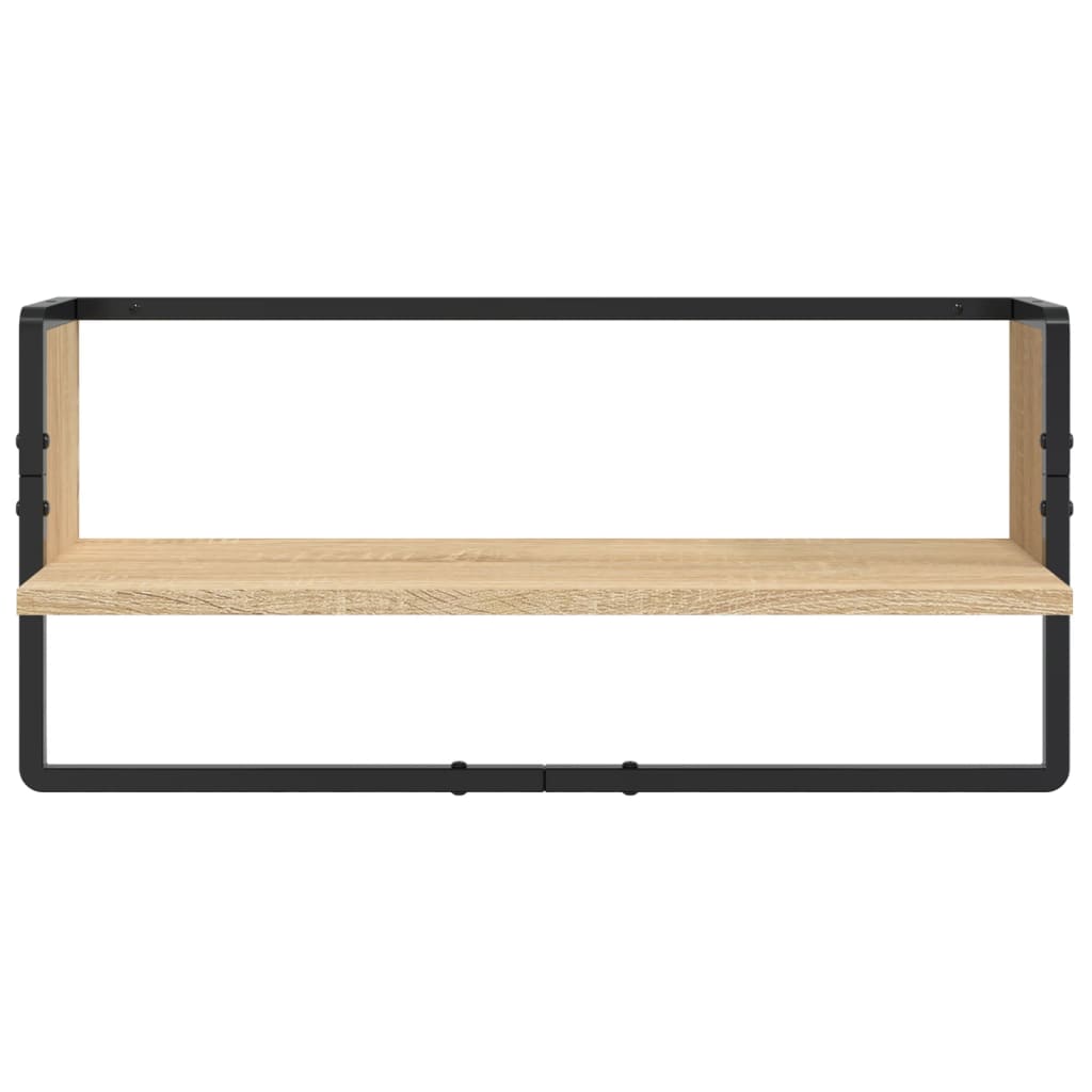 Set Mensole Parete con Aste 4pz Rovere Sonoma Legno Multistrato | homemem39