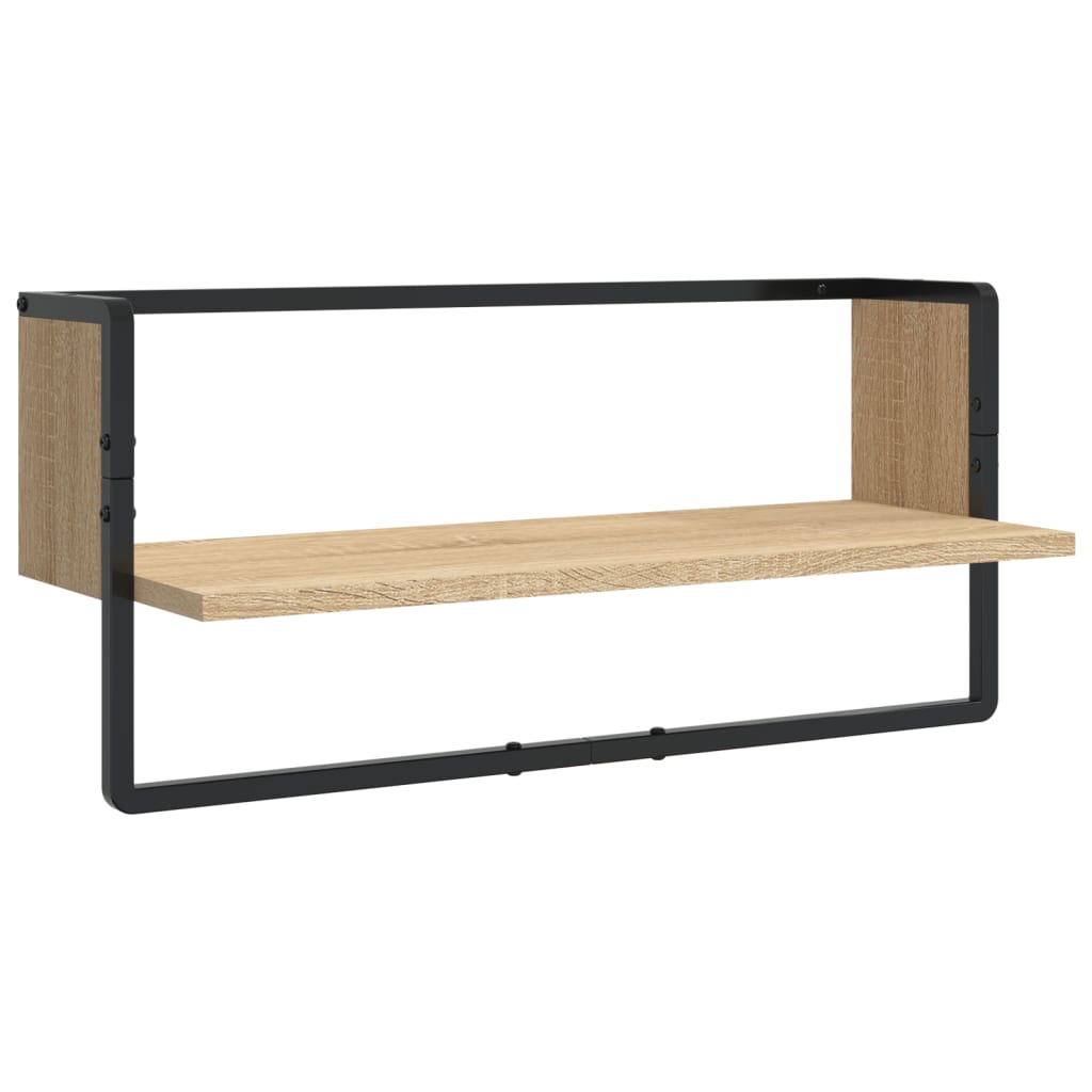 Set Mensole Parete con Aste 4pz Rovere Sonoma Legno Multistrato | homemem39