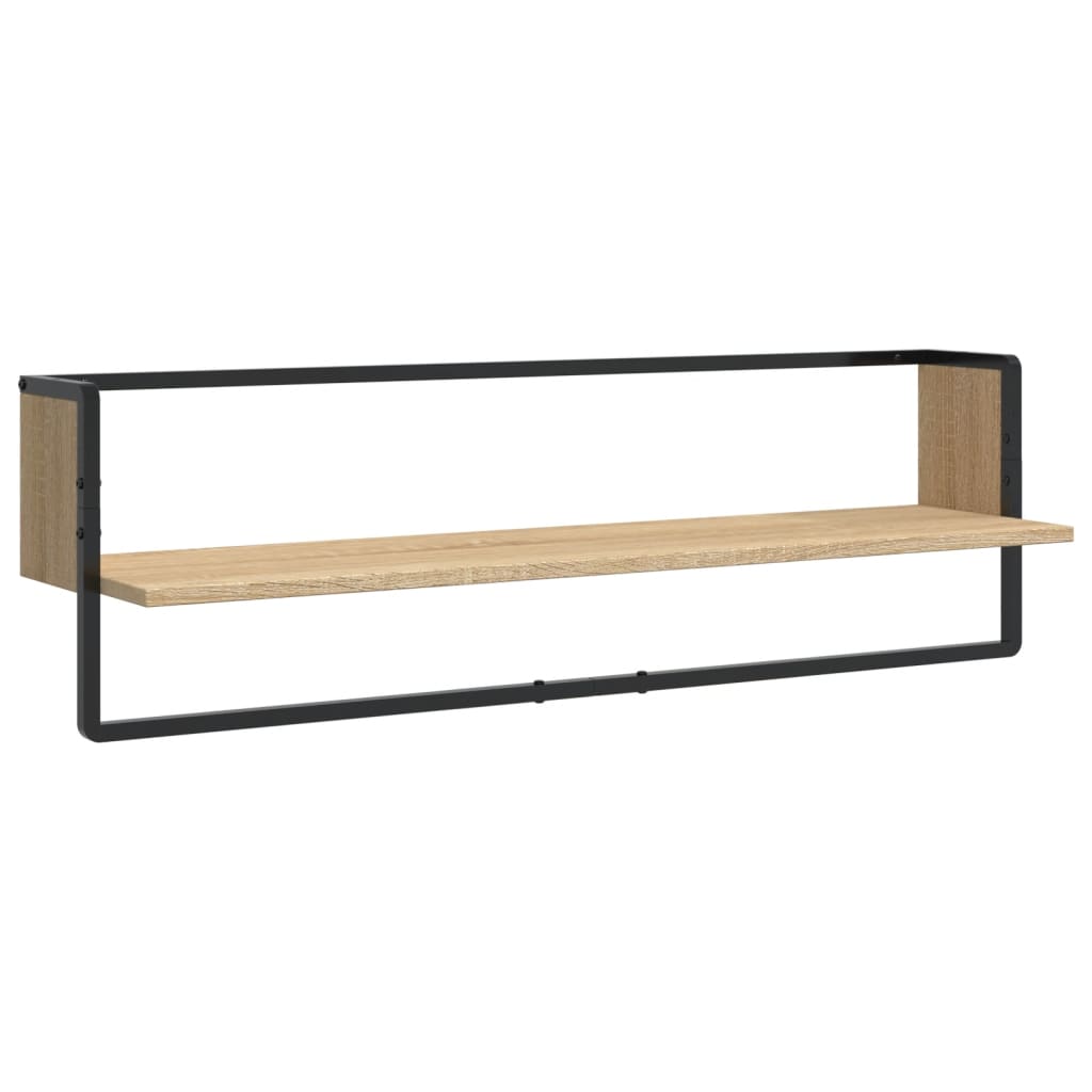 Set Mensole Parete con Aste 6pz Rovere Sonoma Legno Multistrato | homemem39