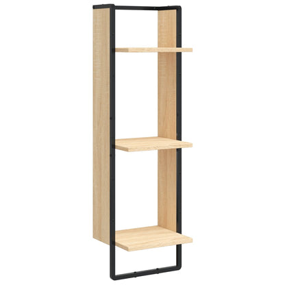 Set Mensole Parete con Aste 6pz Rovere Sonoma Legno Multistrato | homemem39