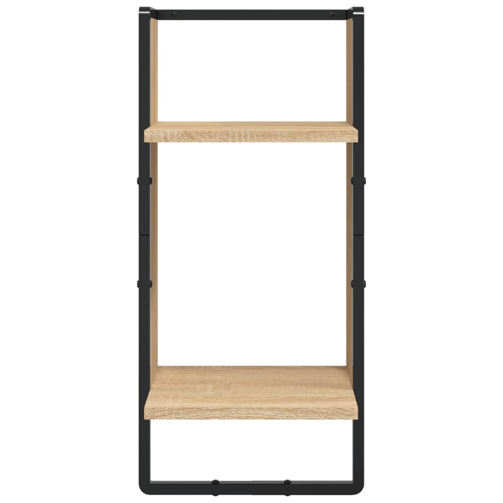 Set Mensole Parete con Aste 6pz Rovere Sonoma Legno Multistrato | homemem39
