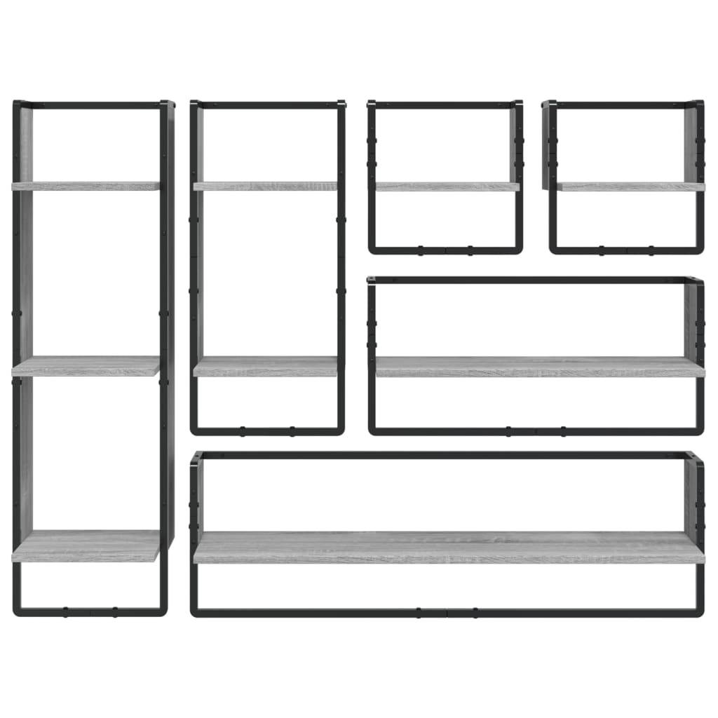 Set Mensole Parete con Aste 6pz legno multistrato